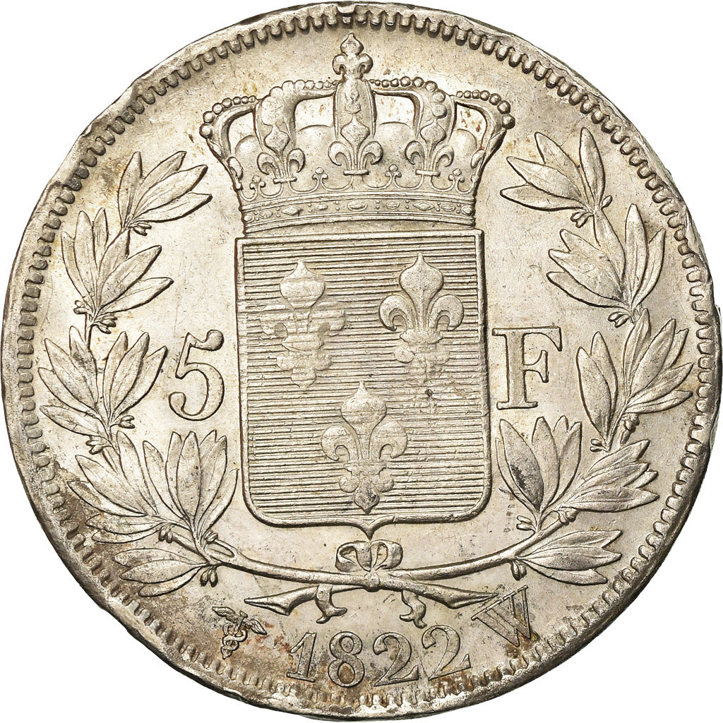 Coin, France, Louis XVIII, 5 Francs, 1822, Lille, EF(40-45)