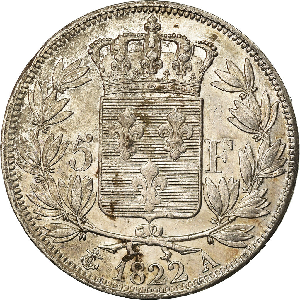 Monnaie, France, Louis XVIII, 5 Francs, 1822, Paris, TTB, Argent