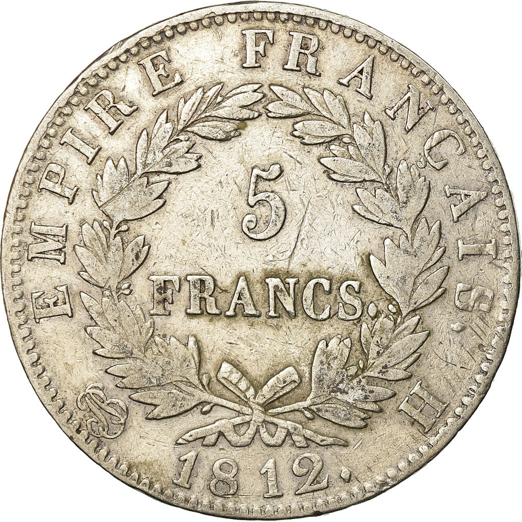 Coin, France, Napoléon I, 5 Francs, 1812, La Rochelle, VF(30-35), Silver