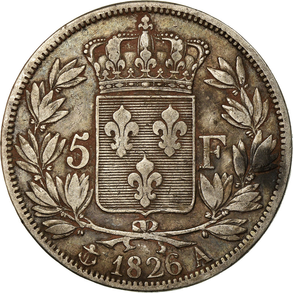 Coin, France, Charles X, 5 Francs, 1826, Paris, VF(30-35), Silver, KM:720.1