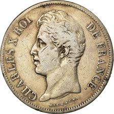 Coin, France, Charles X, 5 Francs, 1828, Lyon, VF(20-25), Silver, KM:728.4