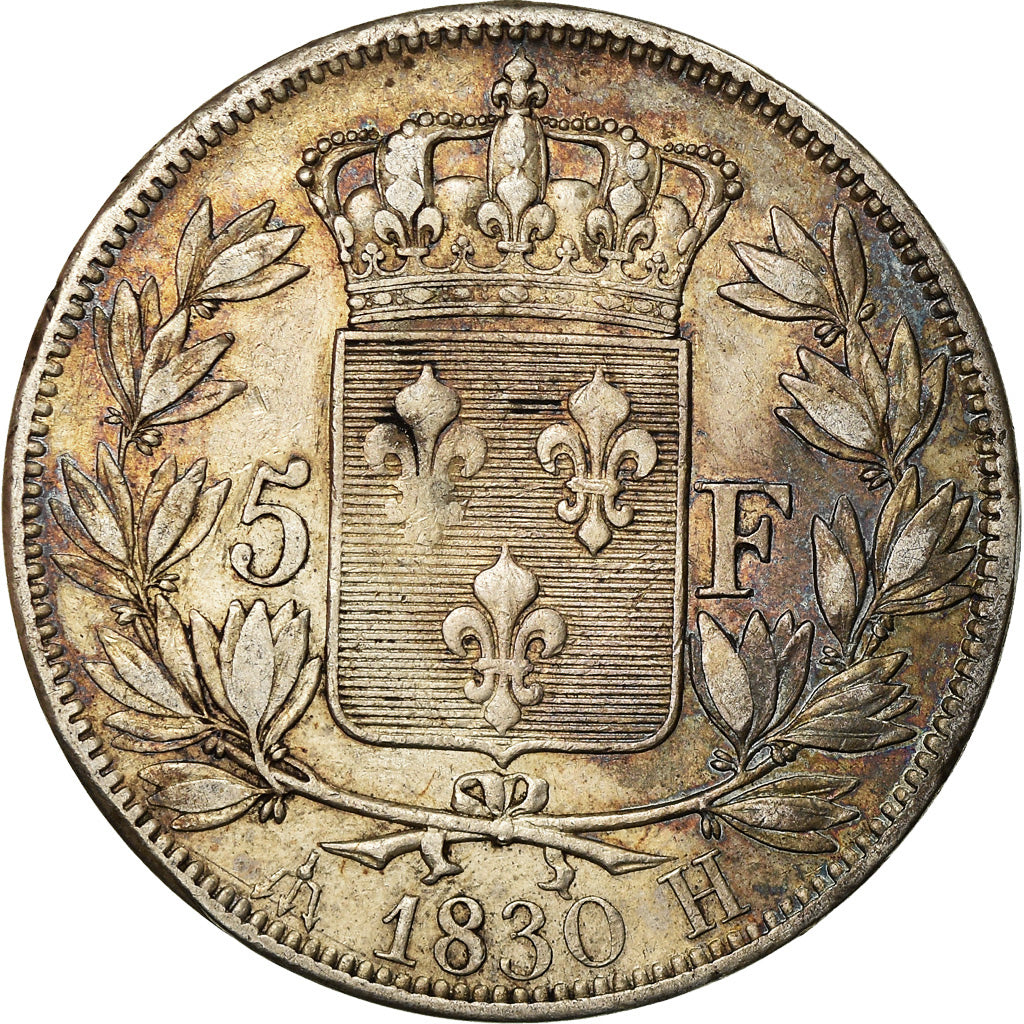 Coin, France, Charles X, 5 Francs, 1830, La Rochelle, VF(30-35), Silver