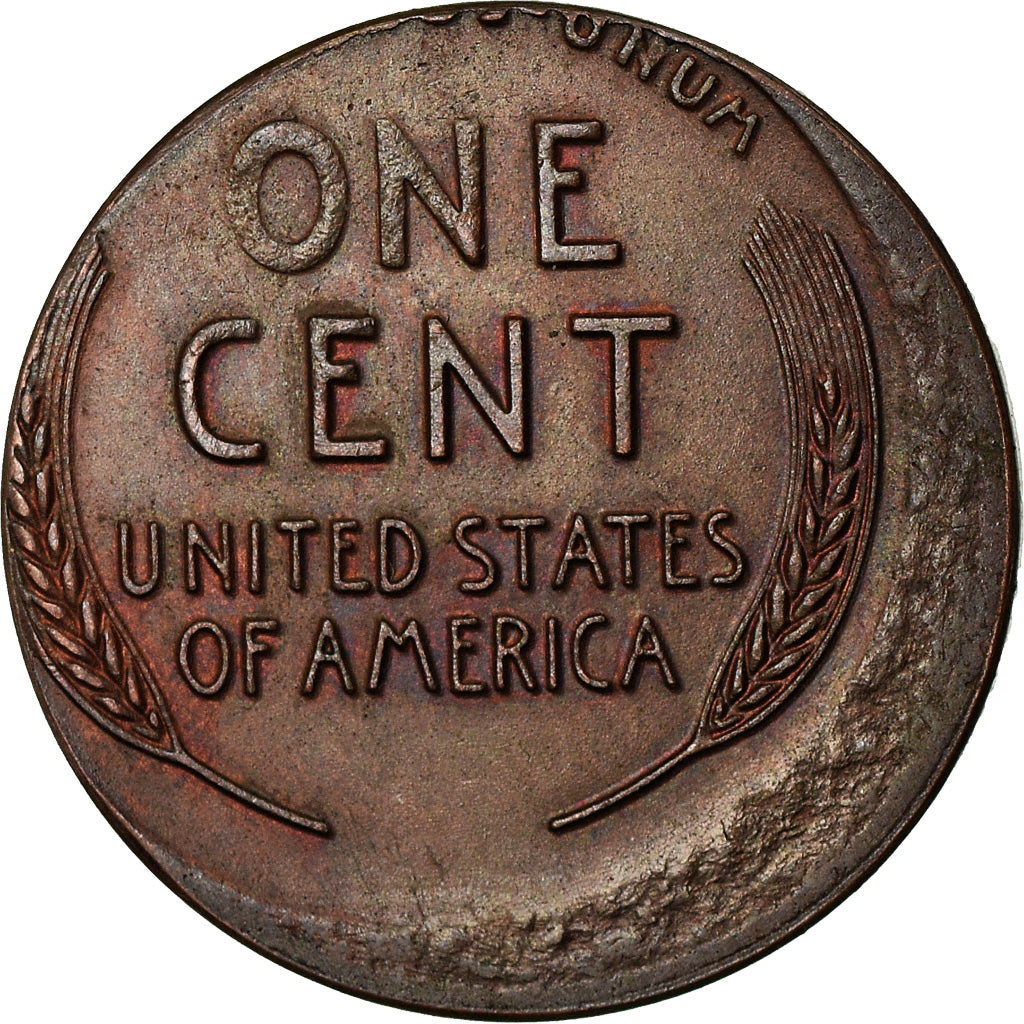 Coin, United States, Lincoln Cent, Cent, 1951, U.S. Mint, Denver, Off Center