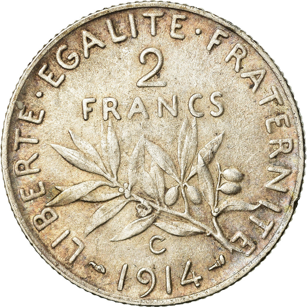 Münze, Frankreich, Semeuse, 2 Francs, 1914, Castelsarrasin, SS+, Silber