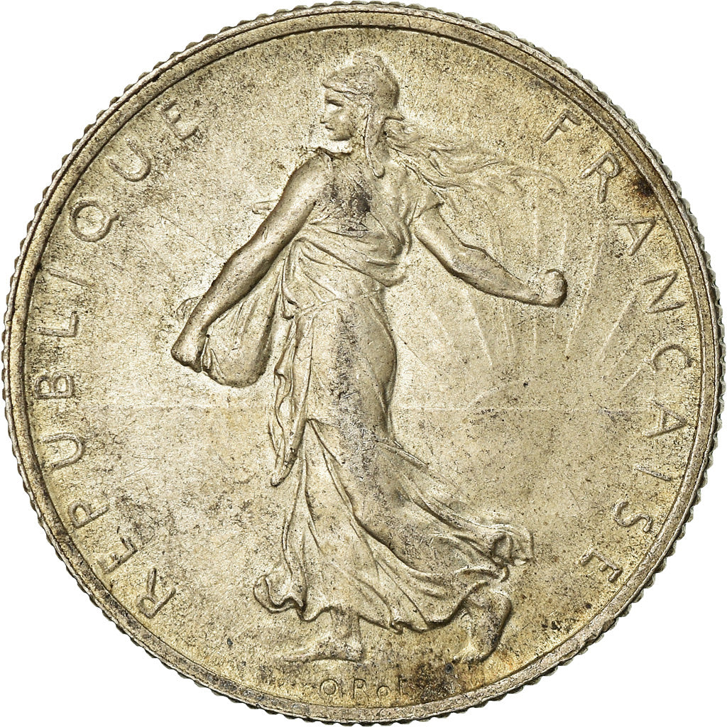 Coin, France, Semeuse, 2 Francs, 1914, Castelsarrasin, AU(55-58), Silver