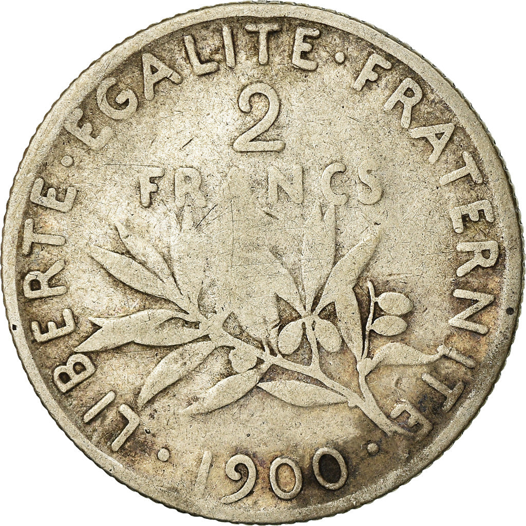Coin, France, Semeuse, 2 Francs, 1900, Paris, VF(20-25), Silver, KM:845.1