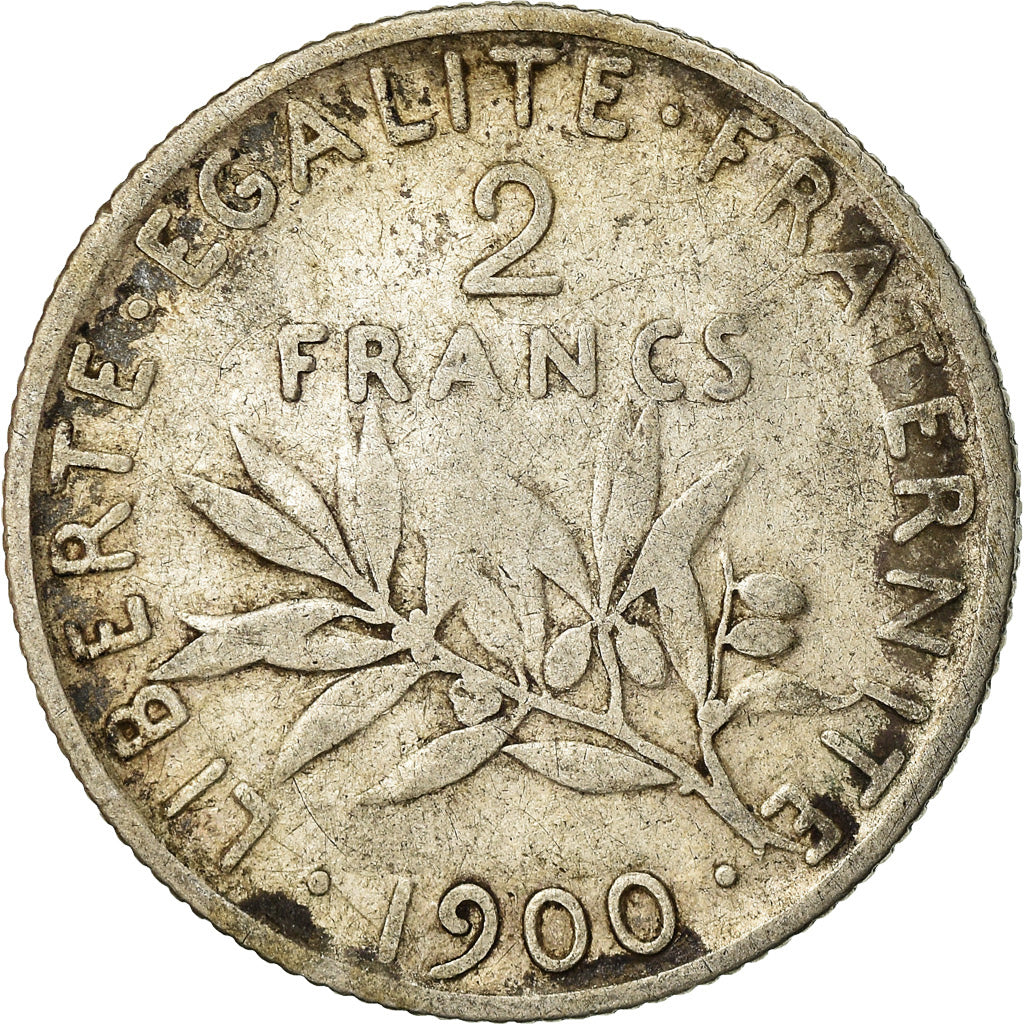 Coin, France, Semeuse, 2 Francs, 1900, Paris, VF(30-35), Silver, KM:845.1