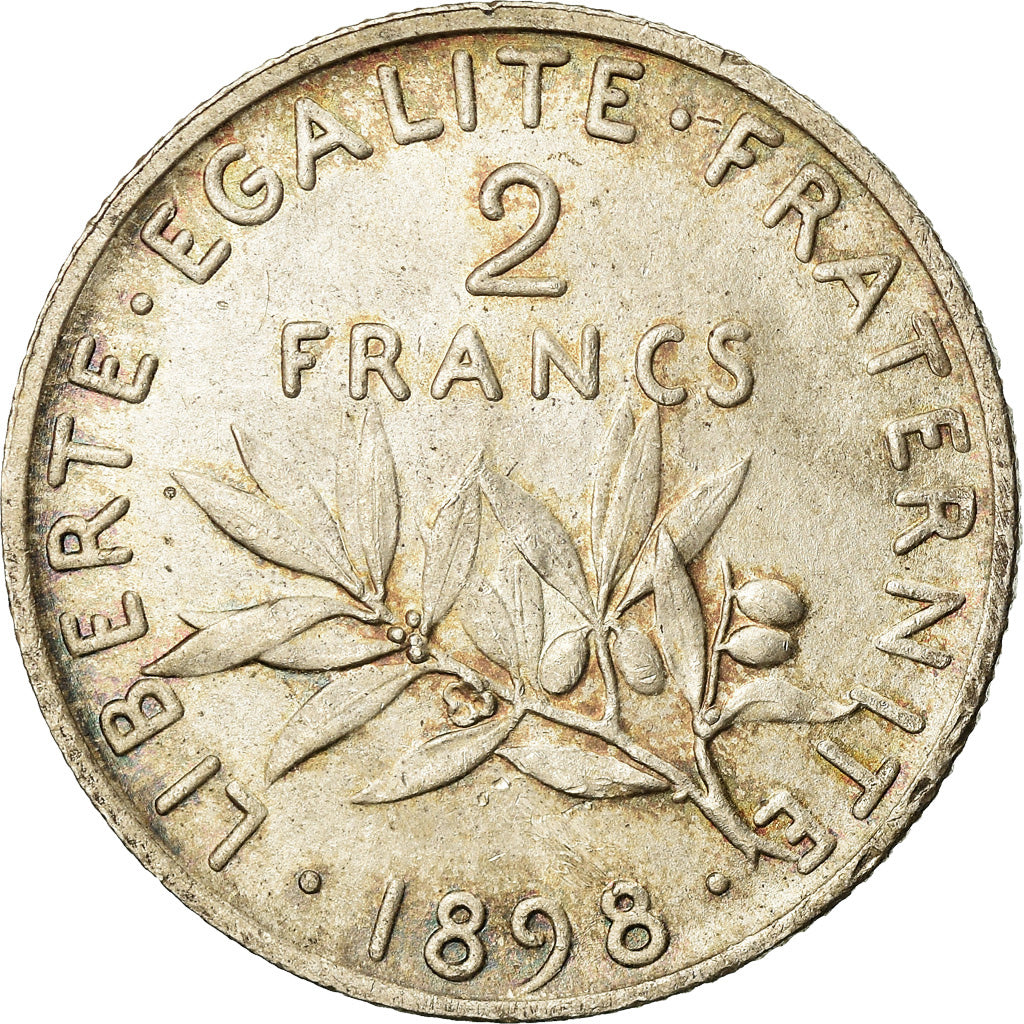 Coin, France, Semeuse, 2 Francs, 1898, Paris, MS(60-62), Silver, KM:845.1
