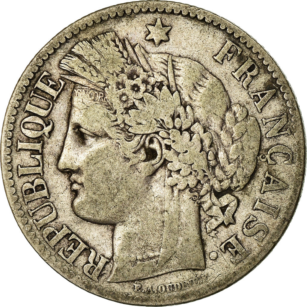 Coin, France, Cérès, 2 Francs, 1888, Paris, F(12-15), Silver, KM:817.1