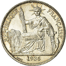 Coin, FRENCH INDO-CHINA, 50 Cents, 1936, Paris, MS(63), Silver, KM:4a.2