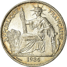Coin, FRENCH INDO-CHINA, 50 Cents, 1936, Paris, MS(63), Silver, KM:4a.2