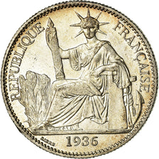 Coin, FRENCH INDO-CHINA, 50 Cents, 1936, Paris, MS(63), Silver, KM:4a.2