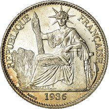Coin, FRENCH INDO-CHINA, 50 Cents, 1936, Paris, MS(63), Silver, KM:4a.2