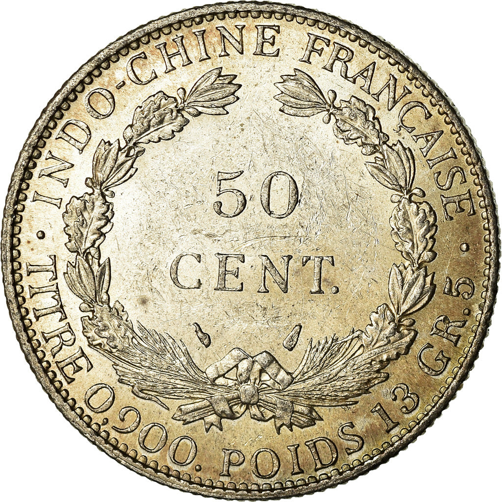 Monnaie, FRENCH INDO-CHINA, 50 Cents, 1936, Paris, SUP+, Argent, KM:4a.2