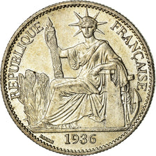 Coin, FRENCH INDO-CHINA, 50 Cents, 1936, Paris, MS(60-62), Silver, KM:4a.2