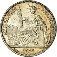 Moneta, FRANCUSKIE INDOCHINY, 50 Cents, 1936, Paris, MS(60-62), Srebro, KM:4a.2