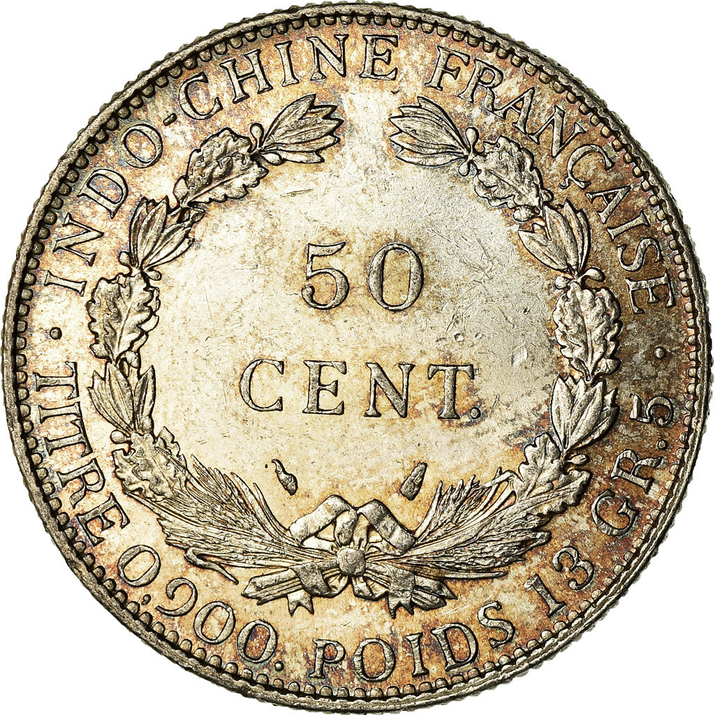 Monnaie, FRENCH INDO-CHINA, 50 Cents, 1936, Paris, SUP+, Argent, KM:4a.2