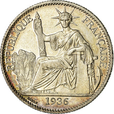 Coin, FRENCH INDO-CHINA, 50 Cents, 1936, Paris, MS(60-62), Silver, KM:4a.2