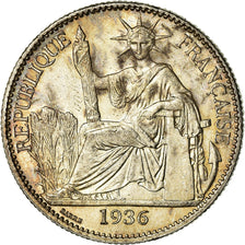 Coin, FRENCH INDO-CHINA, 50 Cents, 1936, Paris, AU(55-58), Silver, KM:4a.2