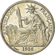 Coin, FRENCH INDO-CHINA, 50 Cents, 1936, Paris, AU(55-58), Silver, KM:4a.2