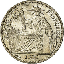 Coin, FRENCH INDO-CHINA, 50 Cents, 1936, Paris, AU(50-53), Silver, KM:4a.2