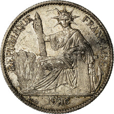 Moneda, INDOCHINA FRANCESA, 50 Cents, 1936, Paris, MBC+, Plata, KM:4a.2