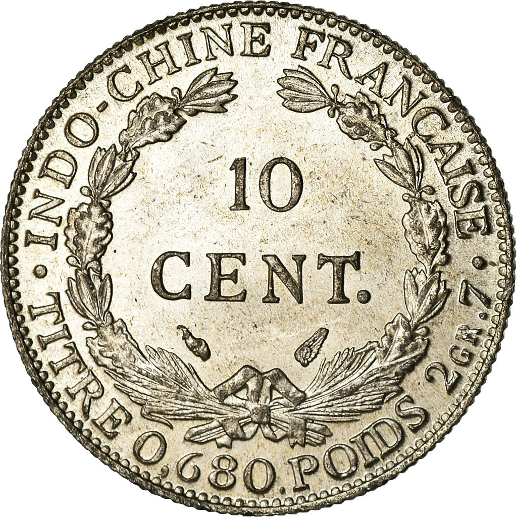 Moneta, INDOCINA FRANCESE, 10 Cents, 1937, Paris, SPL-, Argento, KM:16.2