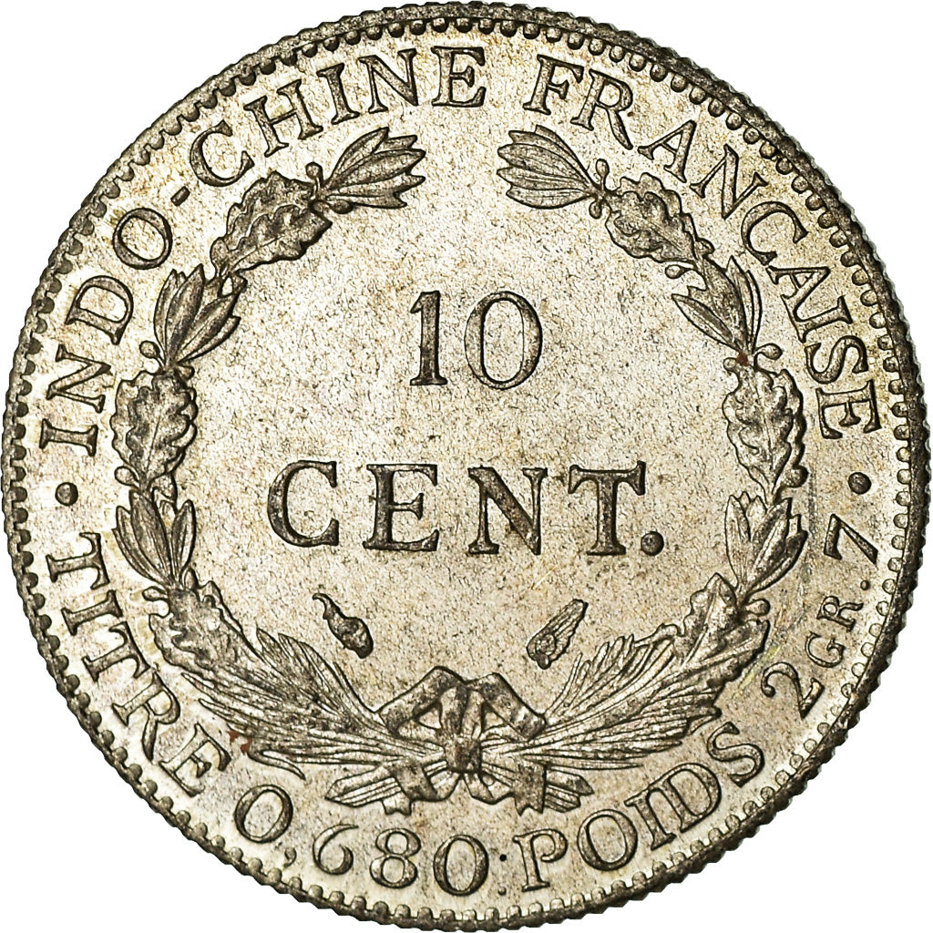 Moneda, INDOCHINA FRANCESA, 10 Cents, 1937, Paris, EBC, Plata, KM:16.2
