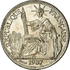 Coin, FRENCH INDO-CHINA, 10 Cents, 1937, Paris, AU(55-58), Silver, KM:16.2