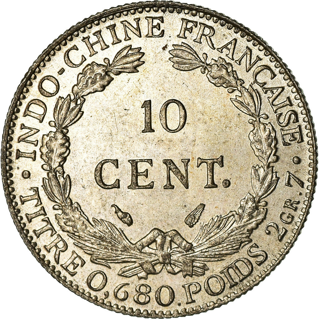 Coin, FRENCH INDO-CHINA, 10 Cents, 1937, Paris, AU(55-58), Silver, KM:16.2