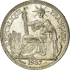 Coin, FRENCH INDO-CHINA, 10 Cents, 1937, Paris, AU(55-58), Silver, KM:16.2