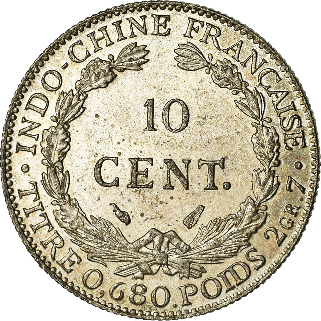 Coin, FRENCH INDO-CHINA, 10 Cents, 1937, Paris, AU(55-58), Silver, KM:16.2