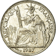 Coin, FRENCH INDO-CHINA, 10 Cents, 1937, Paris, AU(55-58), Silver, KM:16.2