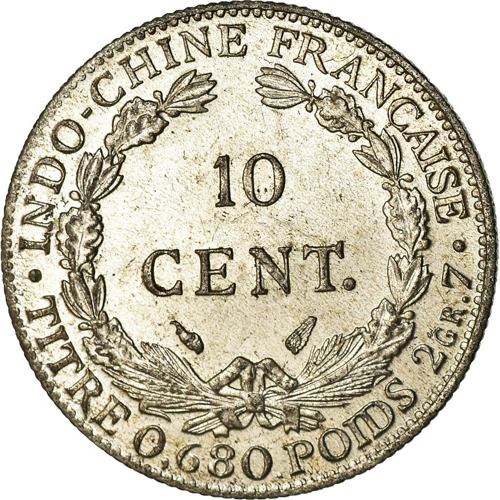 Coin, FRENCH INDO-CHINA, 10 Cents, 1937, Paris, AU(55-58), Silver, KM:16.2