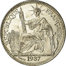 Coin, FRENCH INDO-CHINA, 10 Cents, 1937, Paris, AU(55-58), Silver, KM:16.2