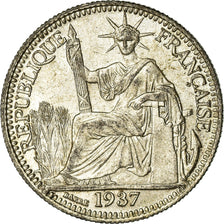 Coin, FRENCH INDO-CHINA, 10 Cents, 1937, Paris, AU(55-58), Silver, KM:16.2