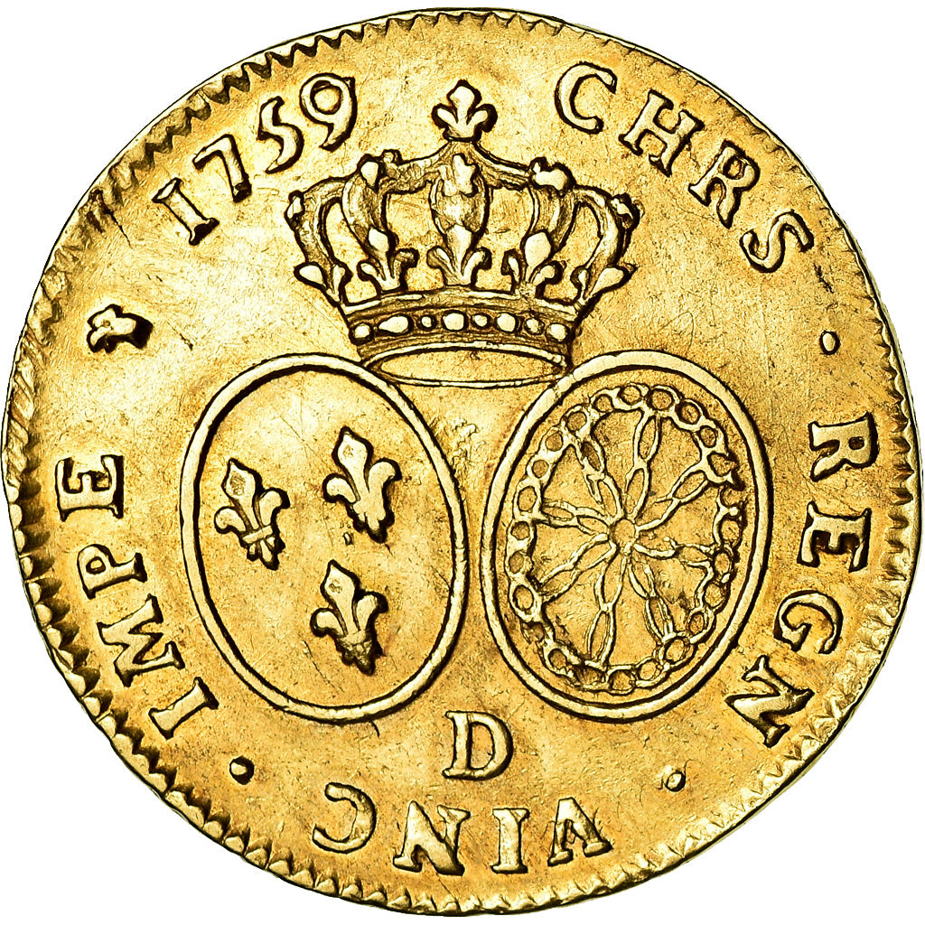 Moneda, Francia, Louis XV, Double louis d'or au bandeau, 2 Louis D'or, 1759