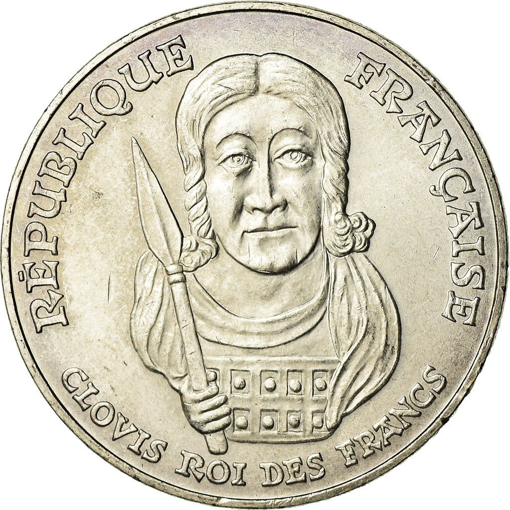 Coin, France, Clovis, 100 Francs, 1996, AU(55-58), Silver, KM:1180, Gadoury:953