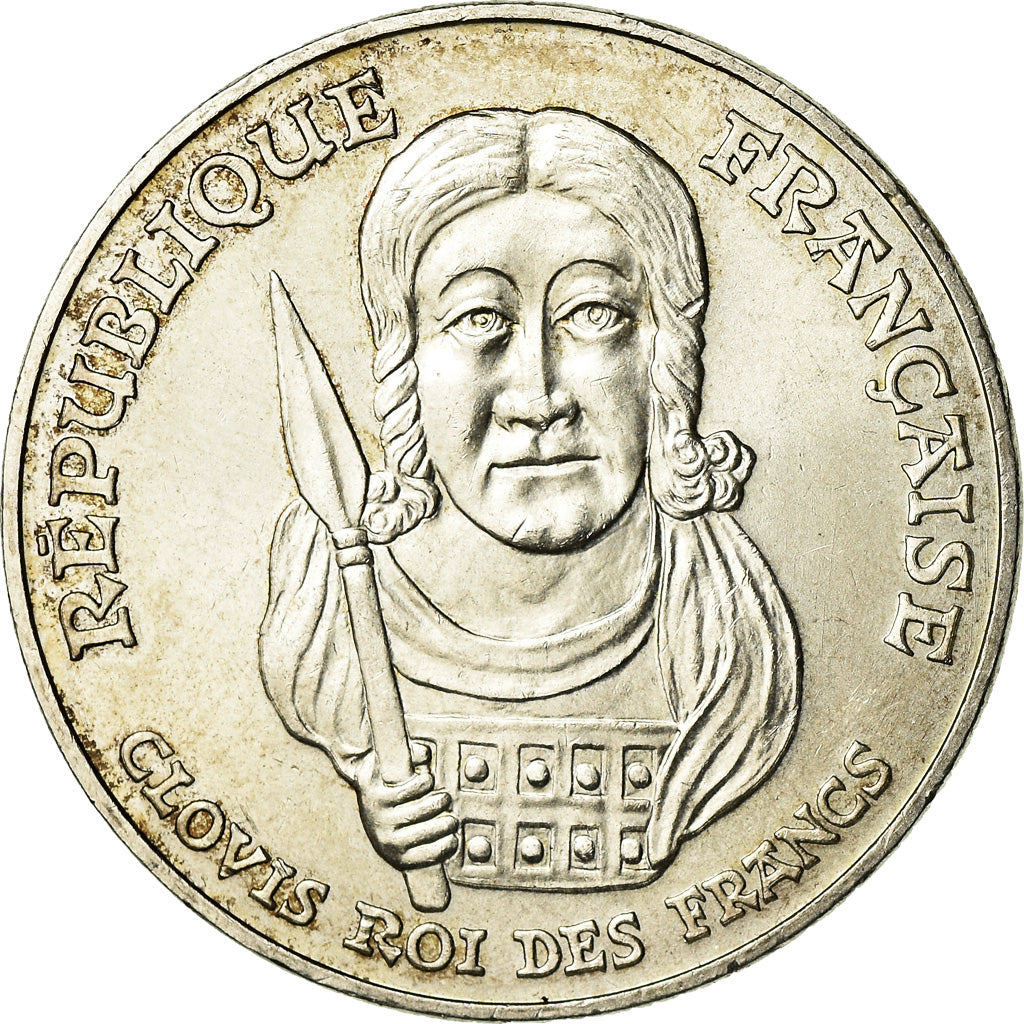 Coin, France, Clovis, 100 Francs, 1996, AU(55-58), Silver, KM:1180, Gadoury:953