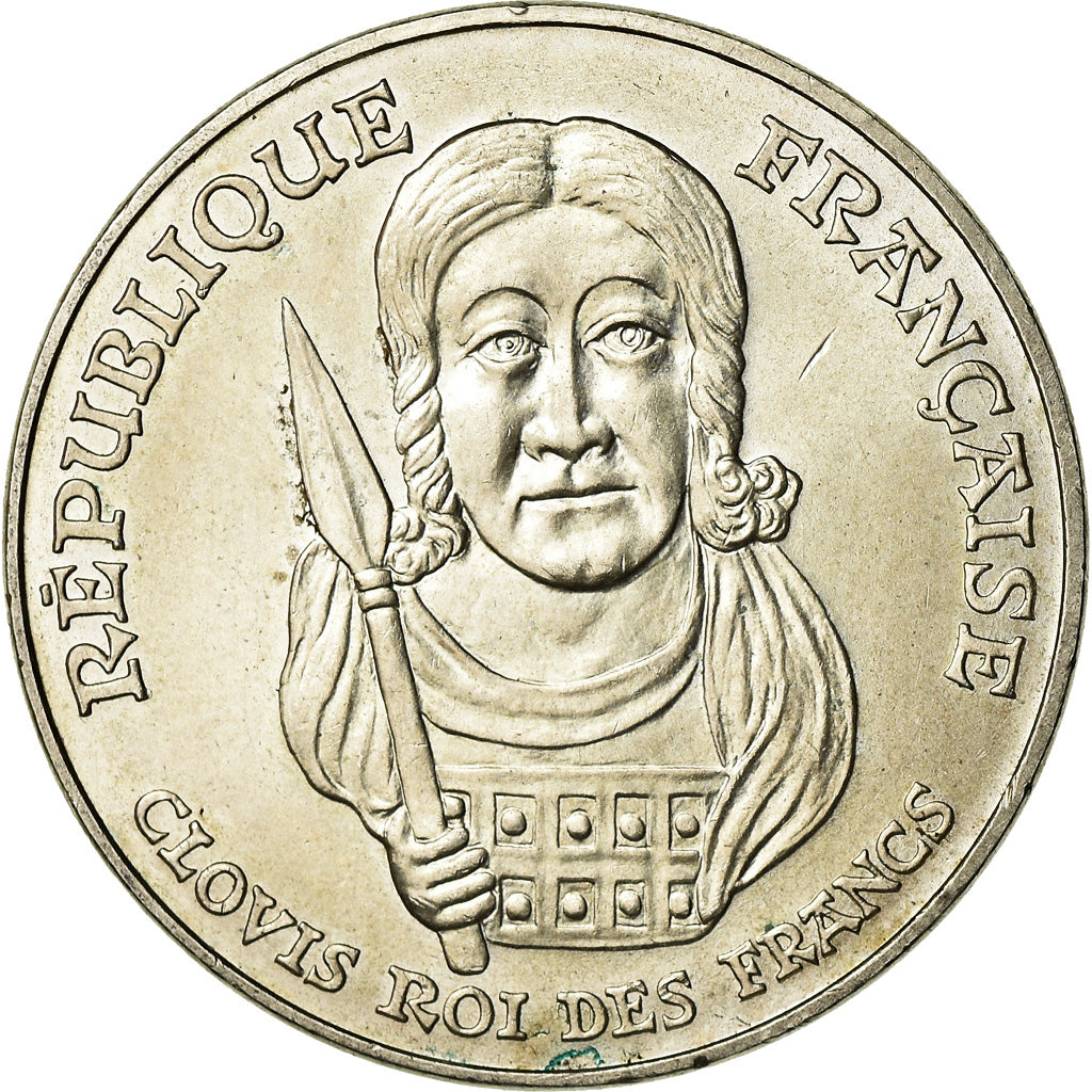 Coin, France, Clovis, 100 Francs, 1996, AU(55-58), Silver, KM:1180, Gadoury:953