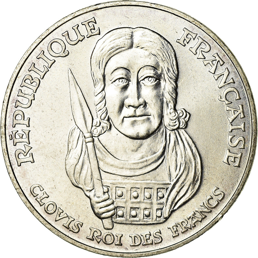 Coin, France, Clovis, 100 Francs, 1996, AU(55-58), Silver, KM:1180, Gadoury:953