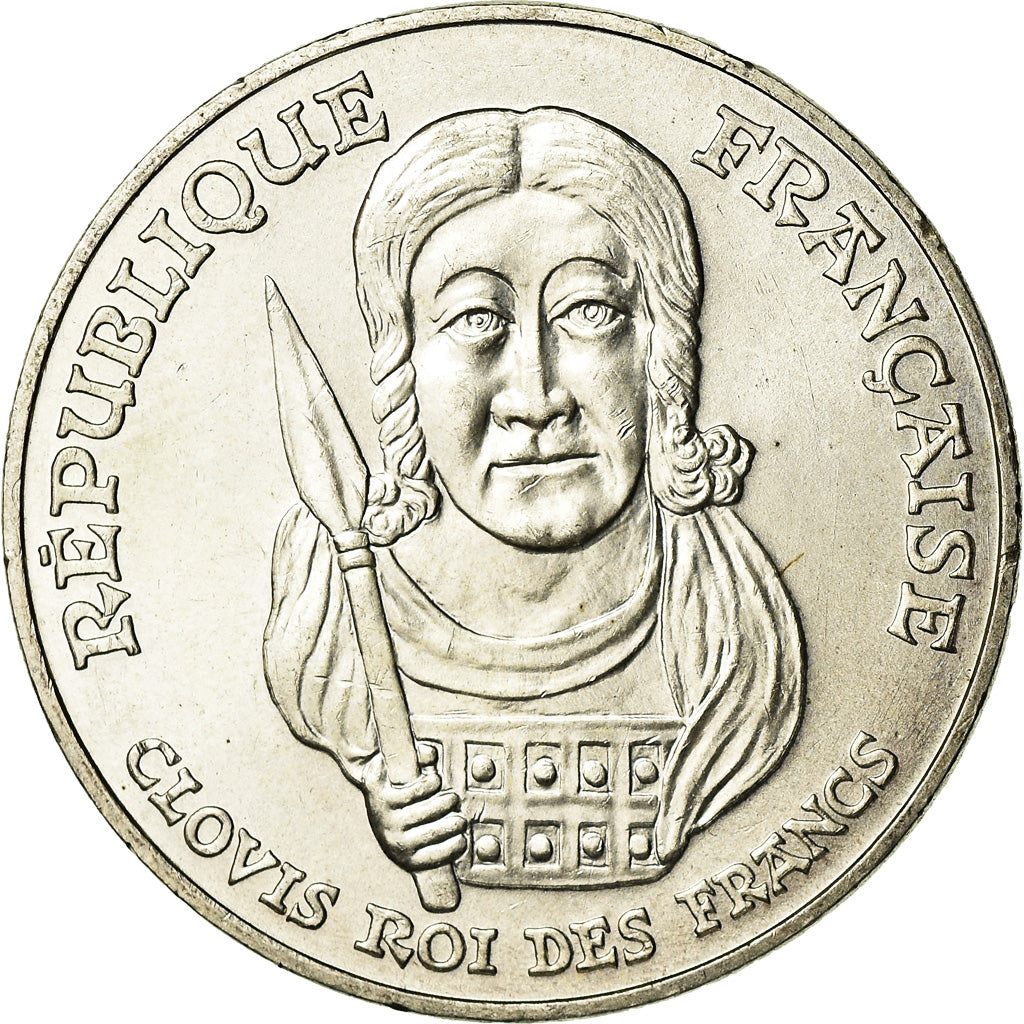 Coin, France, Clovis, 100 Francs, 1996, AU(55-58), Silver, KM:1180, Gadoury:953