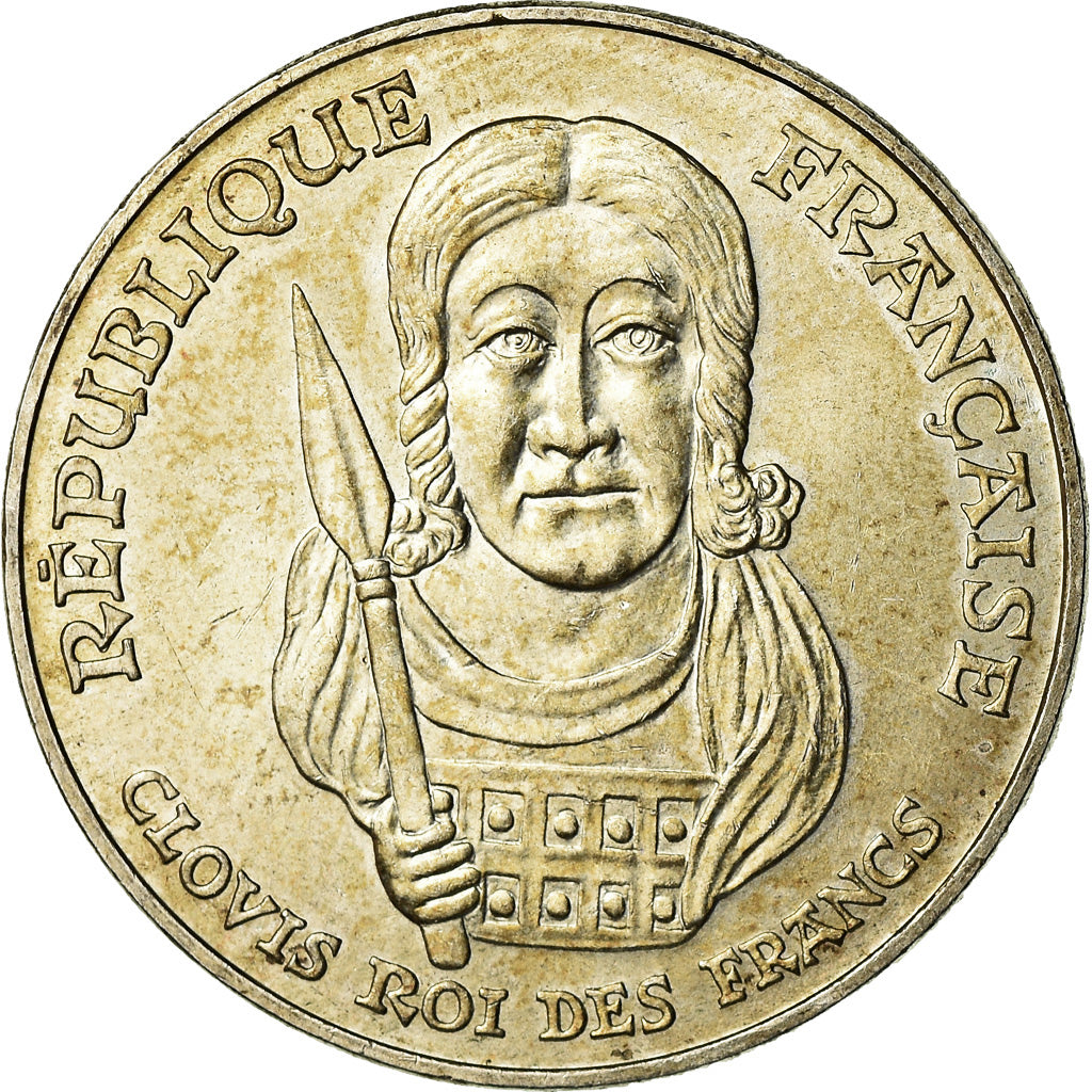 Coin, France, Clovis, 100 Francs, 1996, AU(55-58), Silver, KM:1180, Gadoury:953