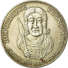 Moeda, França, Clovis, 100 Francs, 1996, EF(40-45), Prata, KM:1180, Gadoury:953