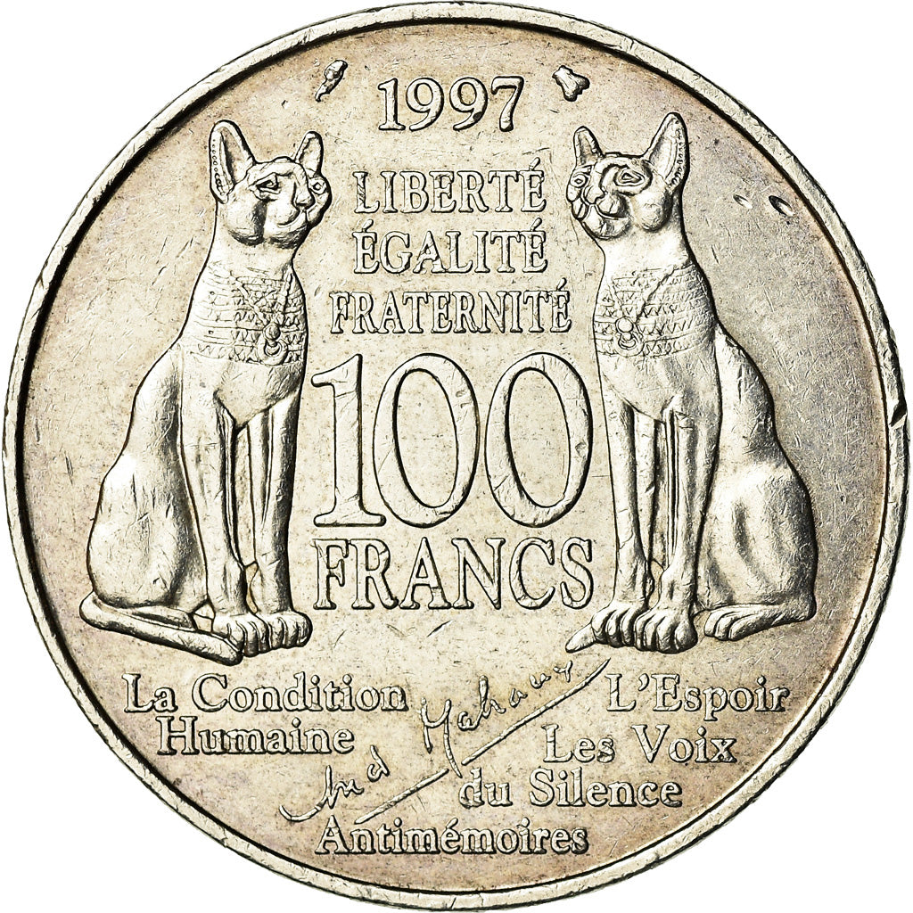 Coin, France, André Malraux, 100 Francs, 1997, AU(55-58), Silver, KM:1188