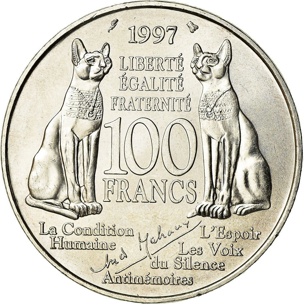 Coin, France, André Malraux, 100 Francs, 1997, AU(55-58), Silver, KM:1188