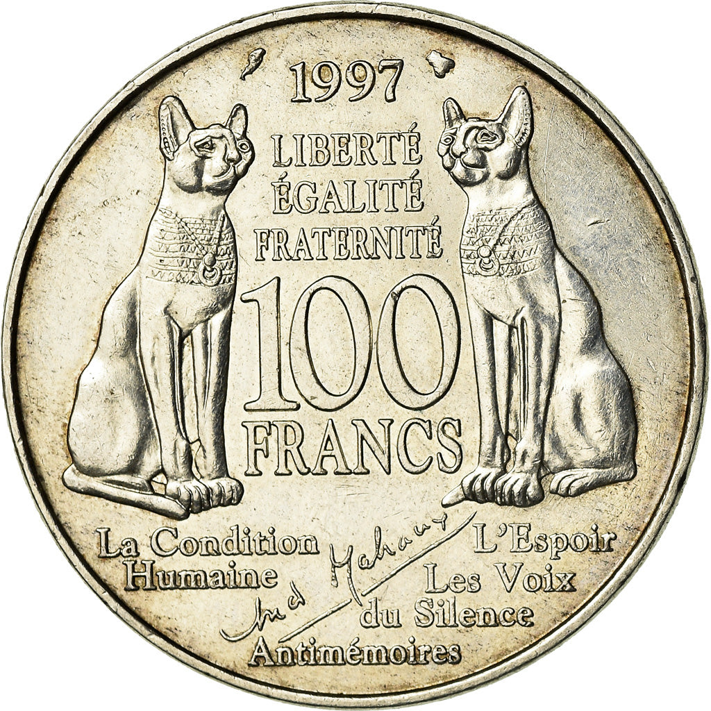 Coin, France, André Malraux, 100 Francs, 1997, AU(55-58), Silver, KM:1188