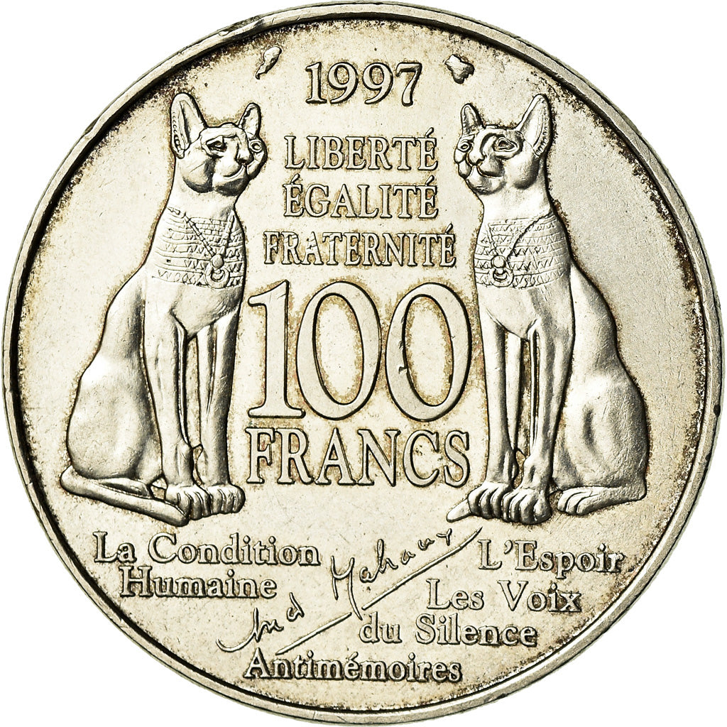 Coin, France, André Malraux, 100 Francs, 1997, AU(55-58), Silver, KM:1188