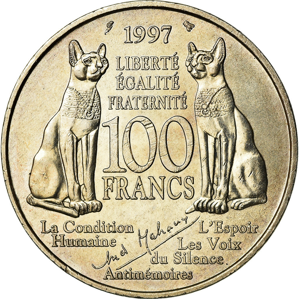 Coin, France, André Malraux, 100 Francs, 1997, AU(55-58), Silver, KM:1188