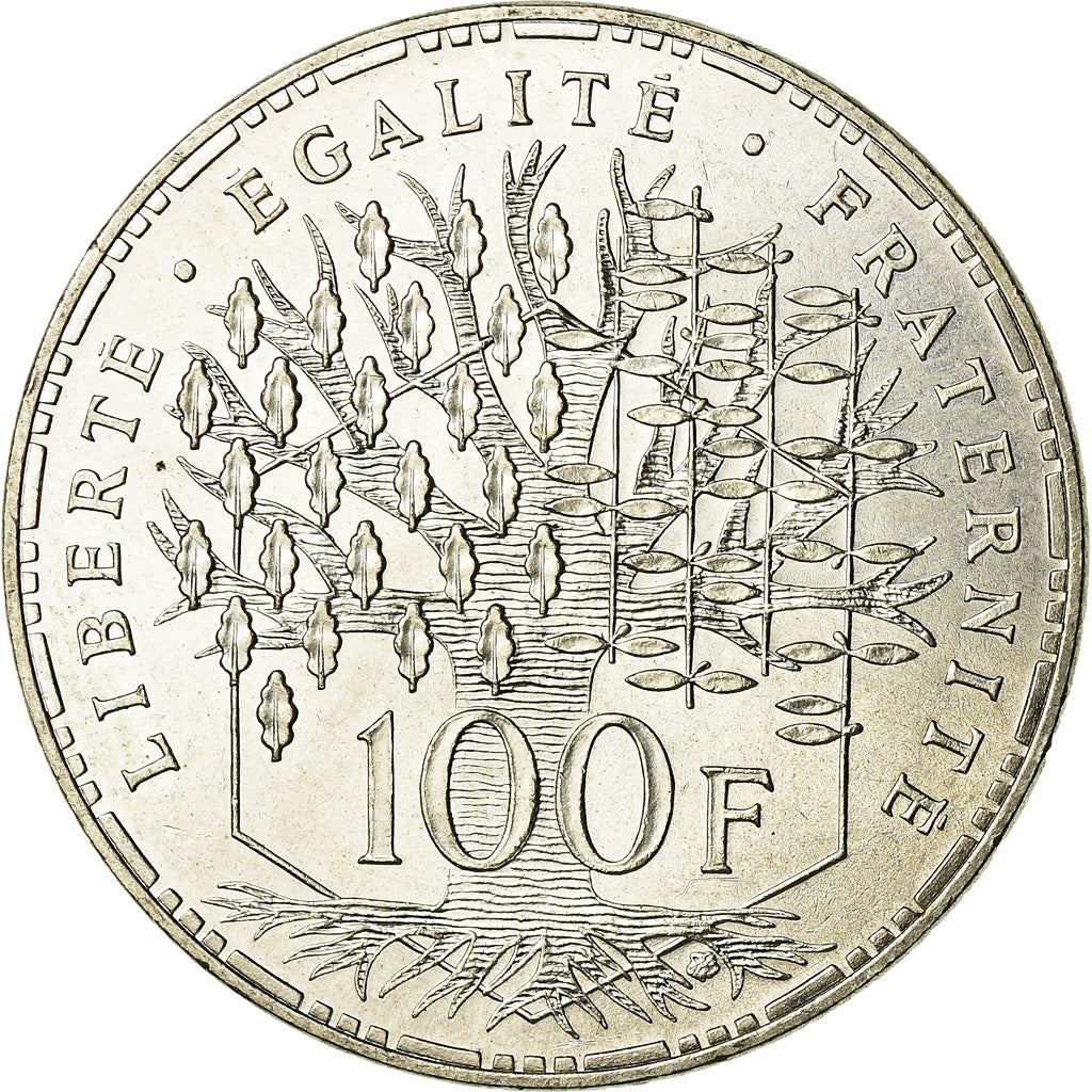 Munten, Frankrijk, Panthéon, 100 Francs, 1985, Paris, PR, Zilver, KM:951.1
